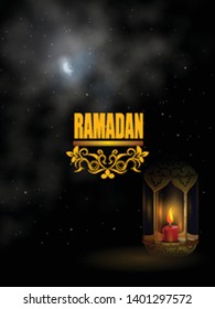 easy to edit vector illustration of Islamic celebration background with text Ramadan Kareem