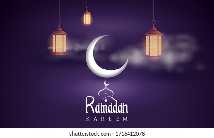 easy to edit vector illustration of Islamic celebration background with text Ramadan Kareem