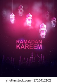 leicht zu bearbeiten Vektorillustration Illustration islamischer Feierlichkeiten Hintergrund mit Text Ramadan Kareem