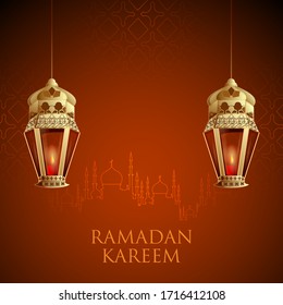 easy to edit vector illustration of Islamic celebration background with text Ramadan Kareem
