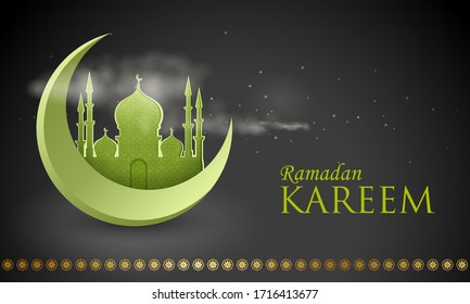 fácil editar ilustración vectorial de fondo de celebración islámica con texto Ramadan Kareem