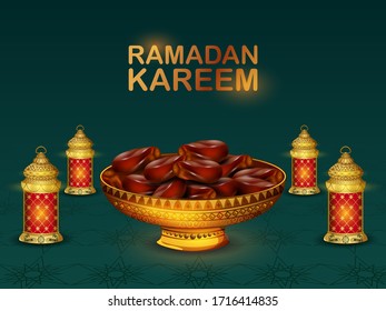 easy to edit vector illustration of Islamic celebration background with text Ramadan Kareem