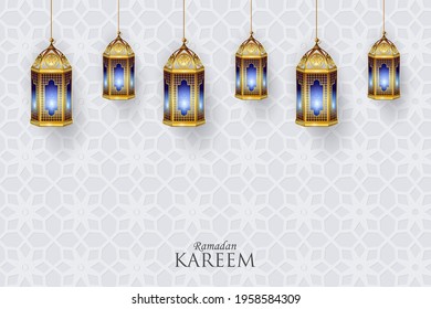 easy to edit vector illustration of Islamic celebration background with text Ramadan Kareem