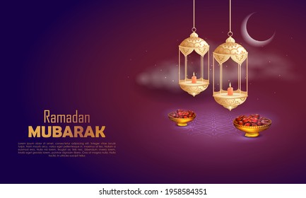 easy to edit vector illustration of Islamic celebration background with text Ramadan Kareem