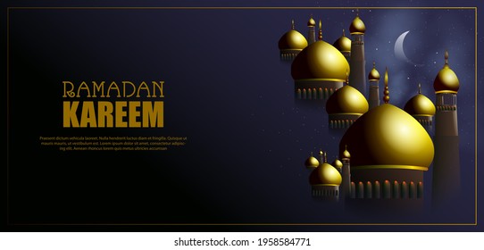 easy to edit vector illustration of Islamic celebration background with text Ramadan Kareem