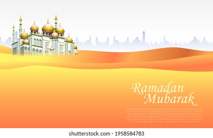easy to edit vector illustration of Islamic celebration background with text Ramadan Kareem