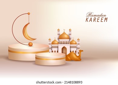 fácil de editar ilustración vectorial del fondo de la celebración islámica con texto Ramadan Kareem