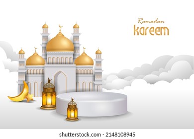 easy to edit vector illustration of Islamic celebration background with text Ramadan Kareem