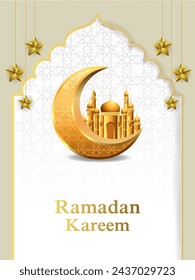Leicht zu bearbeiten Vektor-Illustration der islamischen Feier Hintergrund mit Text Ramadan Kareem
