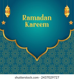 easy to edit vector illustration of Islamic celebration background with text Ramadan Kareem