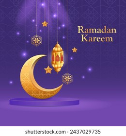 easy to edit vector illustration of Islamic celebration background with text Ramadan Kareem