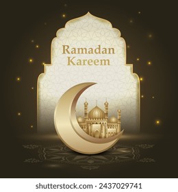 easy to edit vector illustration of Islamic celebration background with text Ramadan Kareem
