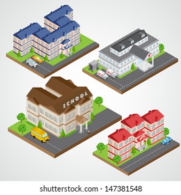 easy to edit vector illustration of isometric building