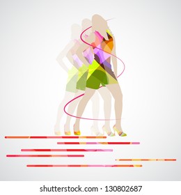 easy to edit vector illustration of lady in fashion background