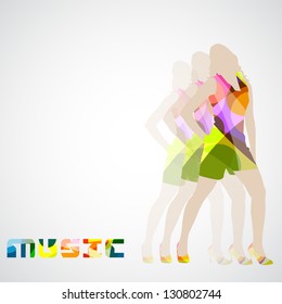 easy to edit vector illustration of lady in fashion background