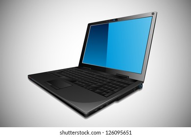 easy to edit vector illustration of laptop with blank screen