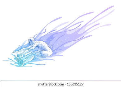 easy to edit vector illustration of long jump