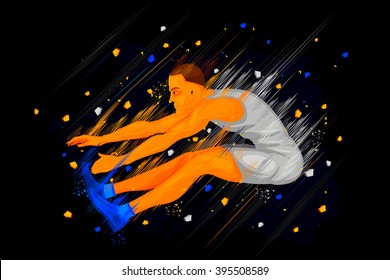 easy to edit vector illustration of long jump