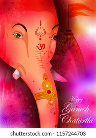 easy to edit vector illustration of Lord Ganpati on Ganesh Chaturthi background