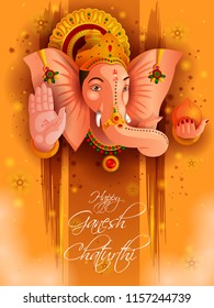 easy to edit vector illustration of Lord Ganpati on Ganesh Chaturthi background