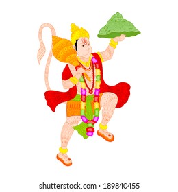 easy to edit vector illustration of Lord Hanuman in floral design