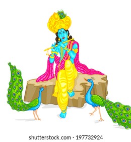 easy to edit vector illustration of Lord Krishna