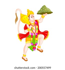 easy to edit vector illustration of Lord Hanuman in floral design