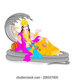 easy to edit vector illustration of Lord Vishnu