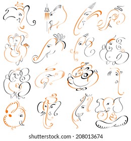 easy to edit vector illustration of Lord Ganesha