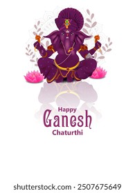 easy to edit vector illustration of Lord Ganpati on Ganesh Chaturthi background