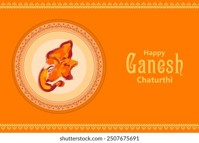 easy to edit vector illustration of Lord Ganpati on Ganesh Chaturthi background