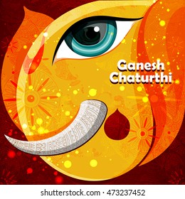 easy to edit vector illustration of Lord Ganpati on Ganesh Chaturthi background