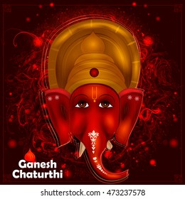 easy to edit vector illustration of Lord Ganpati on Ganesh Chaturthi background