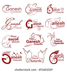 easy to edit vector illustration of Lord Ganpati on Ganesh Chaturthi background