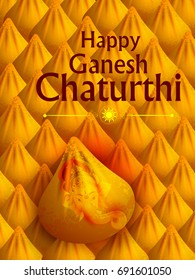 easy to edit vector illustration of Lord Ganpati on Ganesh Chaturthi background