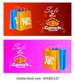 easy to edit vector illustration of Lord Ganpati on Ganesh Chaturthi background
