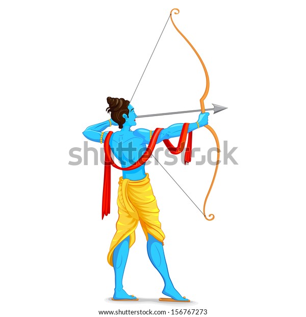 Easy Edit Vector Illustration Lord Rama Stock Vector (Royalty Free ...