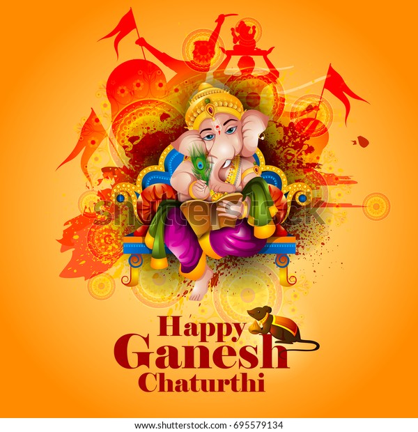 Easy Edit Vector Illustration Lord Ganpati Stock Vector (Royalty Free ...