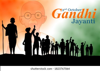 easy to edit vector illustration of Mahatma Gandhi popularly know as Bapu or Father of Nation, a freedom fighter and national hero of India for 2nd October Gandhi Jayanti background