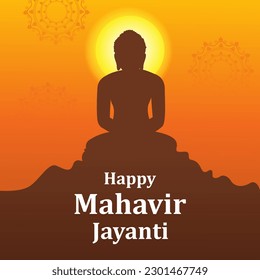 easy to edit vector illustration of MahavirJayanti religious background for Jain holiday festival