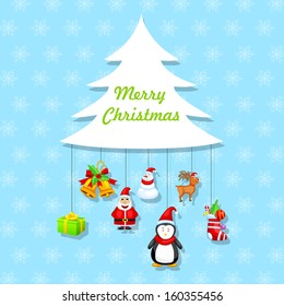 easy to edit vector illustration of Merry Christmas card