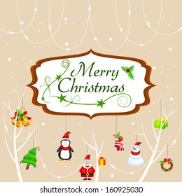 easy to edit vector illustration of Merry Christmas card