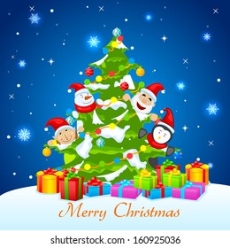 easy to edit vector illustration of Merry Christmas card