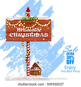 easy to edit vector illustration of Merry Christmas Sale and Promotion offer banner
