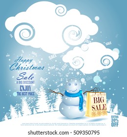 easy to edit vector illustration of Merry Christmas Sale and Promotion offer banner