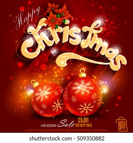 easy to edit vector illustration of Merry Christmas Sale and Promotion offer banner
