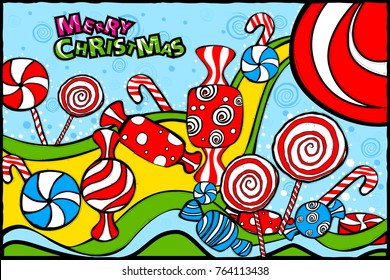 easy to edit vector illustration of Merry Christmas and Happy New Year Holiday greetings background