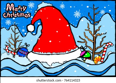 easy to edit vector illustration of Merry Christmas and Happy New Year Holiday greetings background