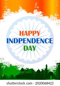 fácil de editar ilustración vectorial del monumento y monumento de la India en el fondo de la celebración del Día de la Independencia de la India