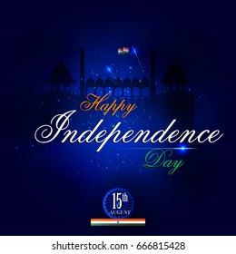 easy to edit vector illustration of Monument and Landmark of India on Indian Independence Day celebration background